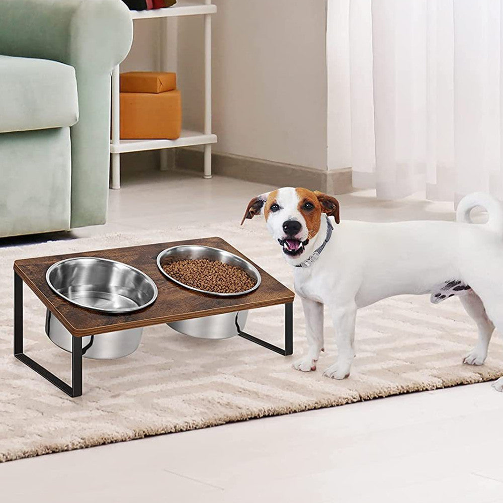 Pet Feeding Wood Bowl Rack