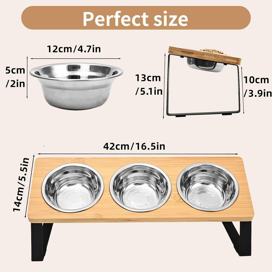 Pet Feeding Wood Bowl Rack
