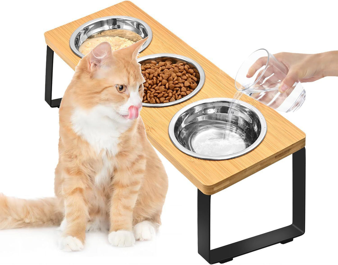 Pet Feeding Wood Bowl Rack