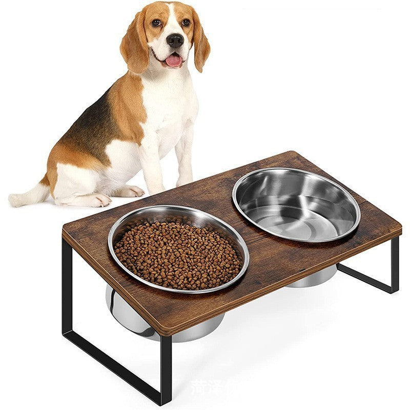 Pet Feeding Wood Bowl Rack