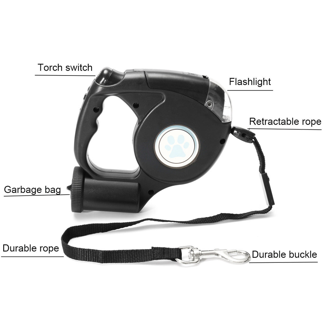 Retractable Dog Leash With Flashlight