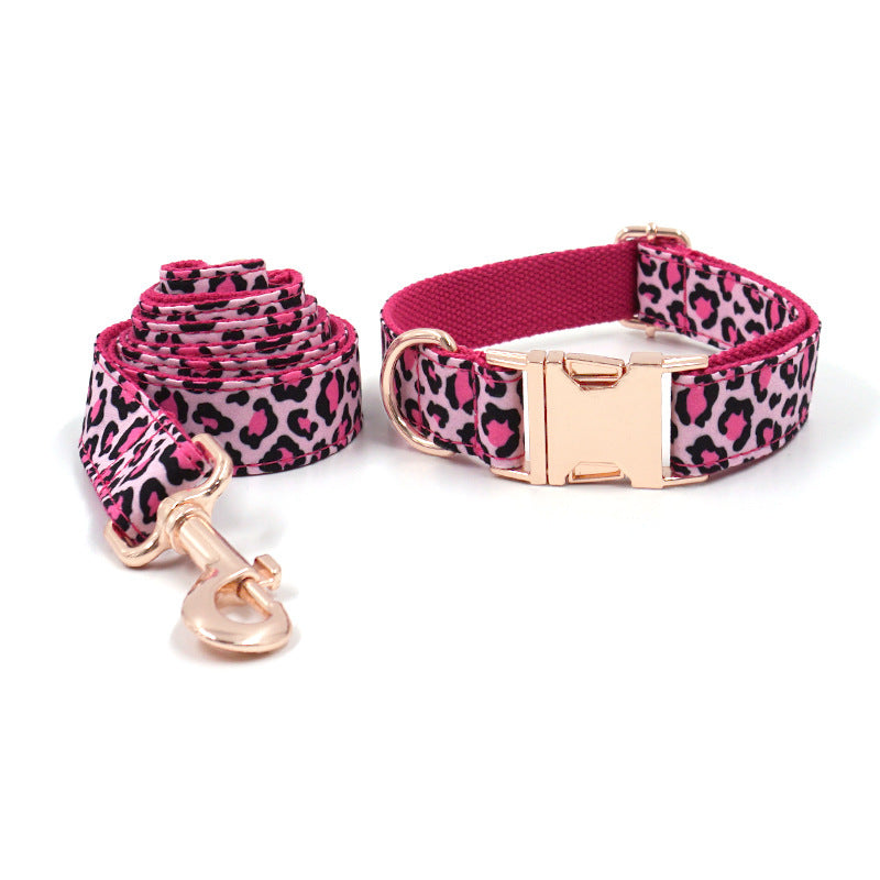 Rose Gold Pet Collar Leash Bow