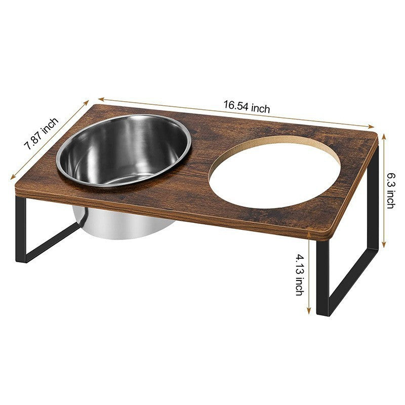 Pet Feeding Wood Bowl Rack